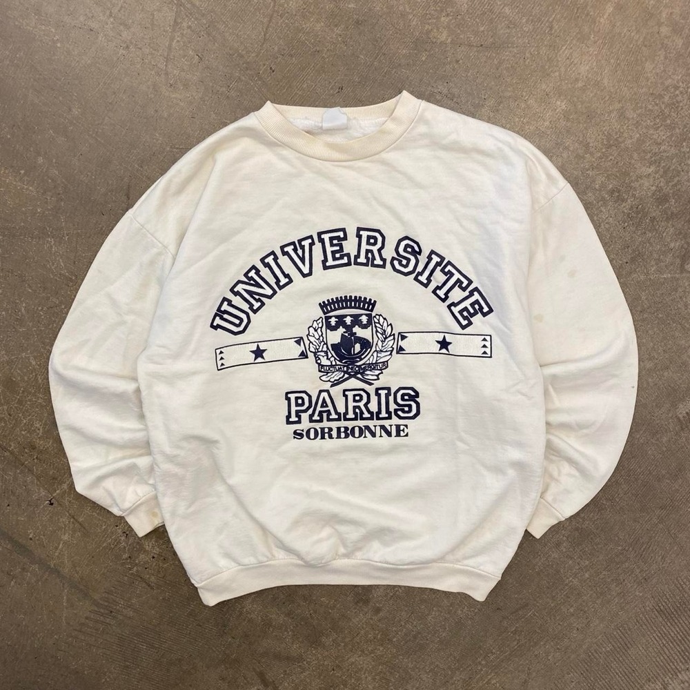 Vintage University of Paris Sorbonne Universite College 90s France Sweatshirt L